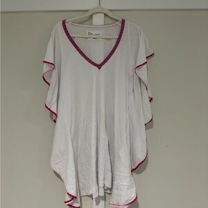 Pitusa White Tunic with Pink Trim